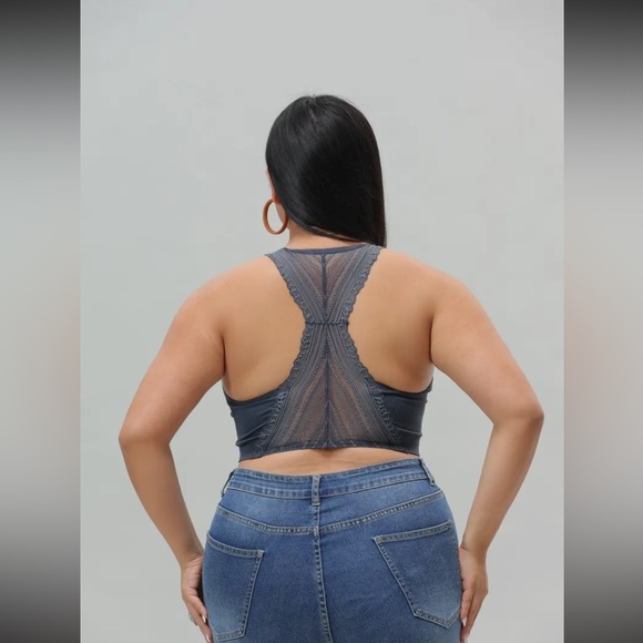 PLUS Seamless Lace Racerback Bralette - Picture 2 of 2